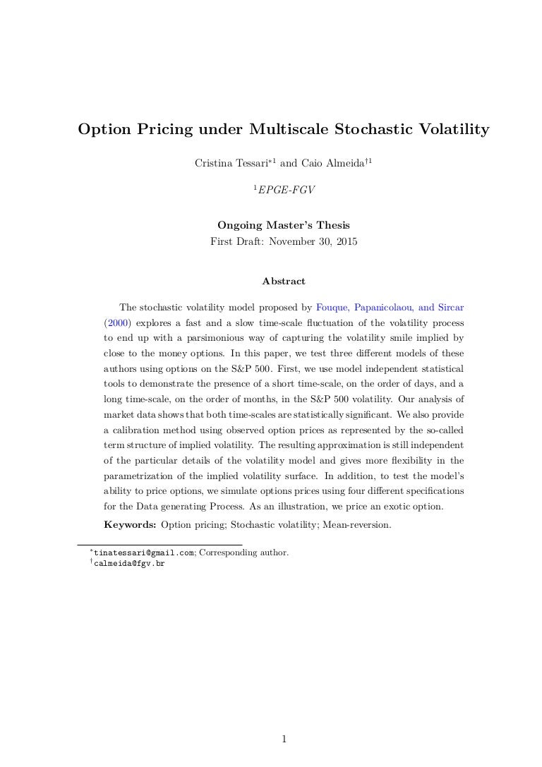 Local volatility master thesis